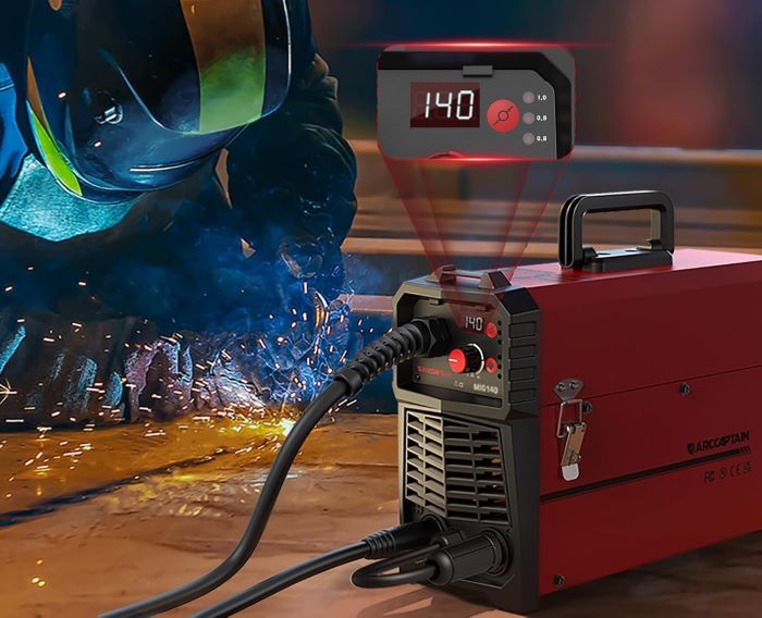 ARCCAPTAIN Máquina de Soldar MIG MAG con 140 Amperios 4 en 1 FLUX